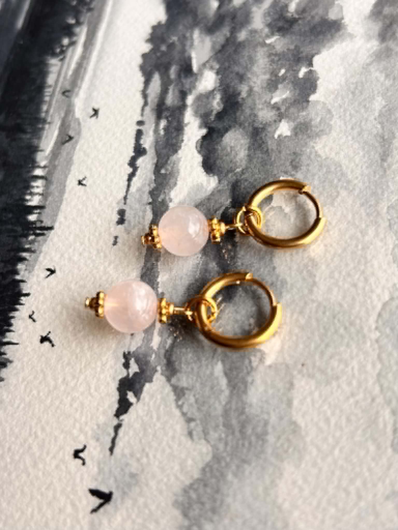 Boucles d’oreilles ◦ Anahata ◦ Quartz rose