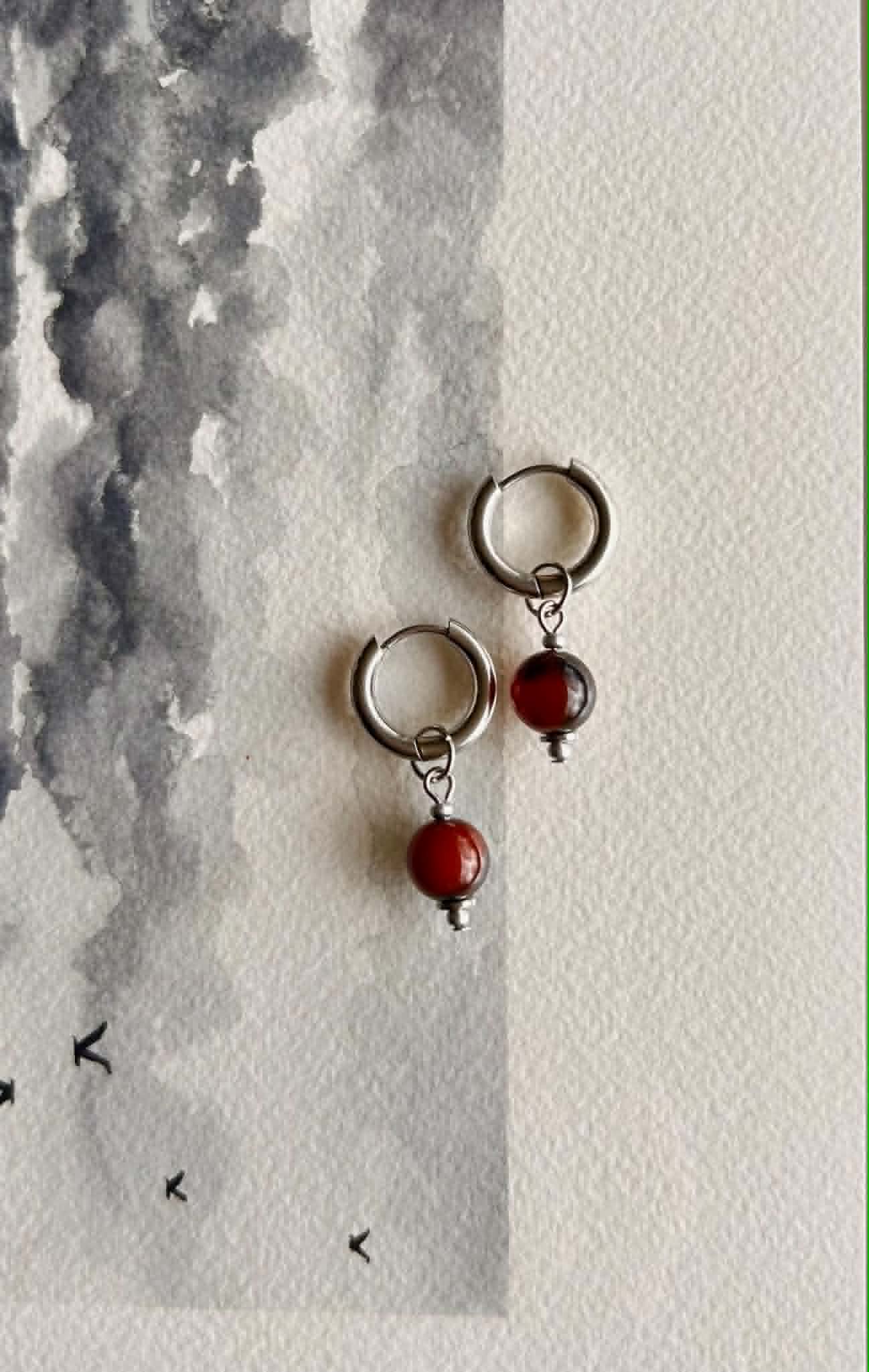 Boucles d’oreilles ◦ Muladhara ◦ Agate rouge