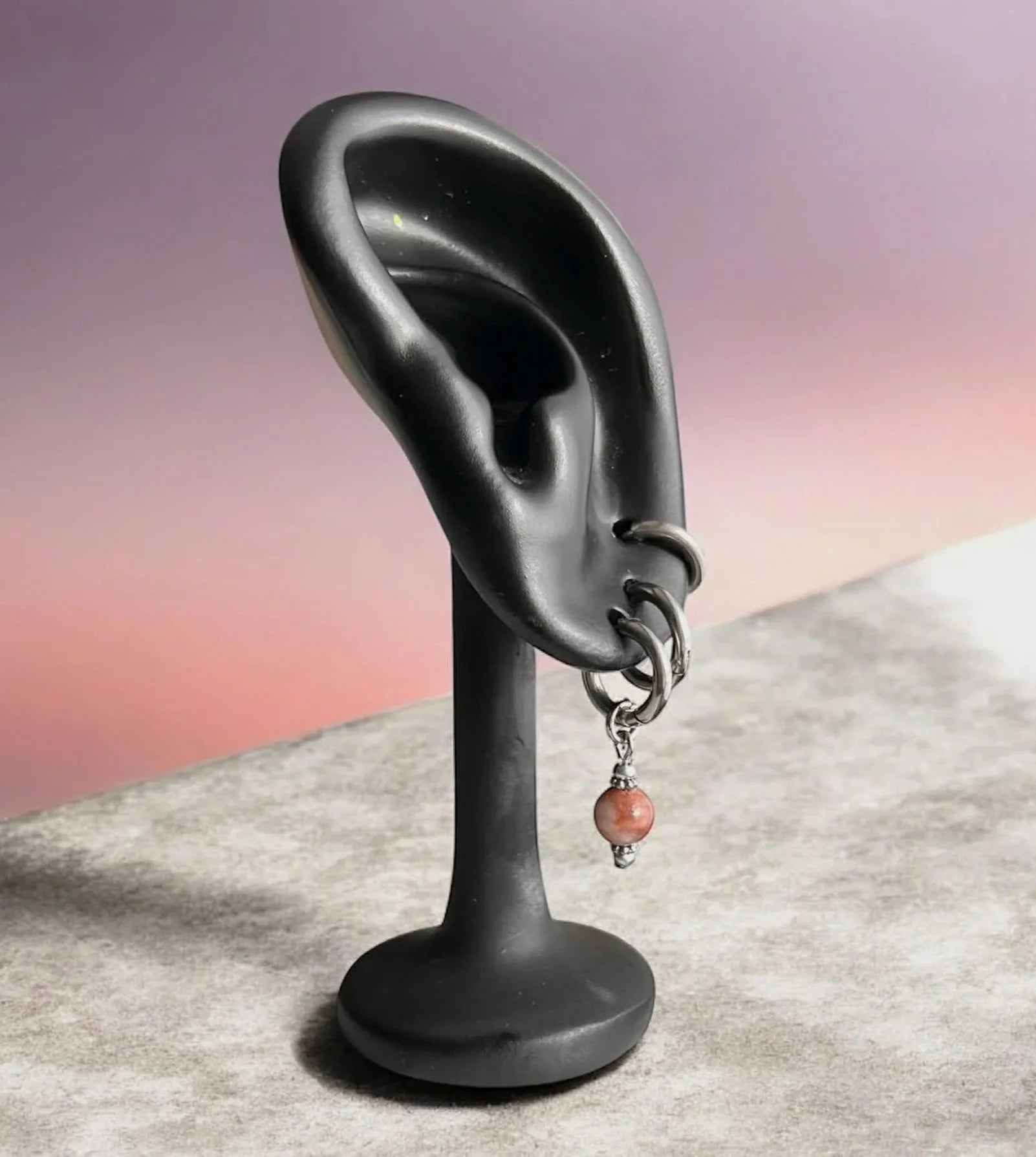 Boucles d'oreilles ◦ Anahata mini ◦  Jaspe cerise