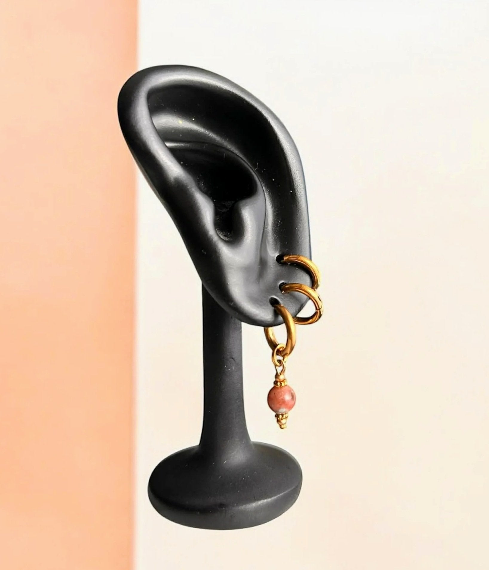 Boucles d'oreilles ◦ Anahata mini ◦  Jaspe cerise