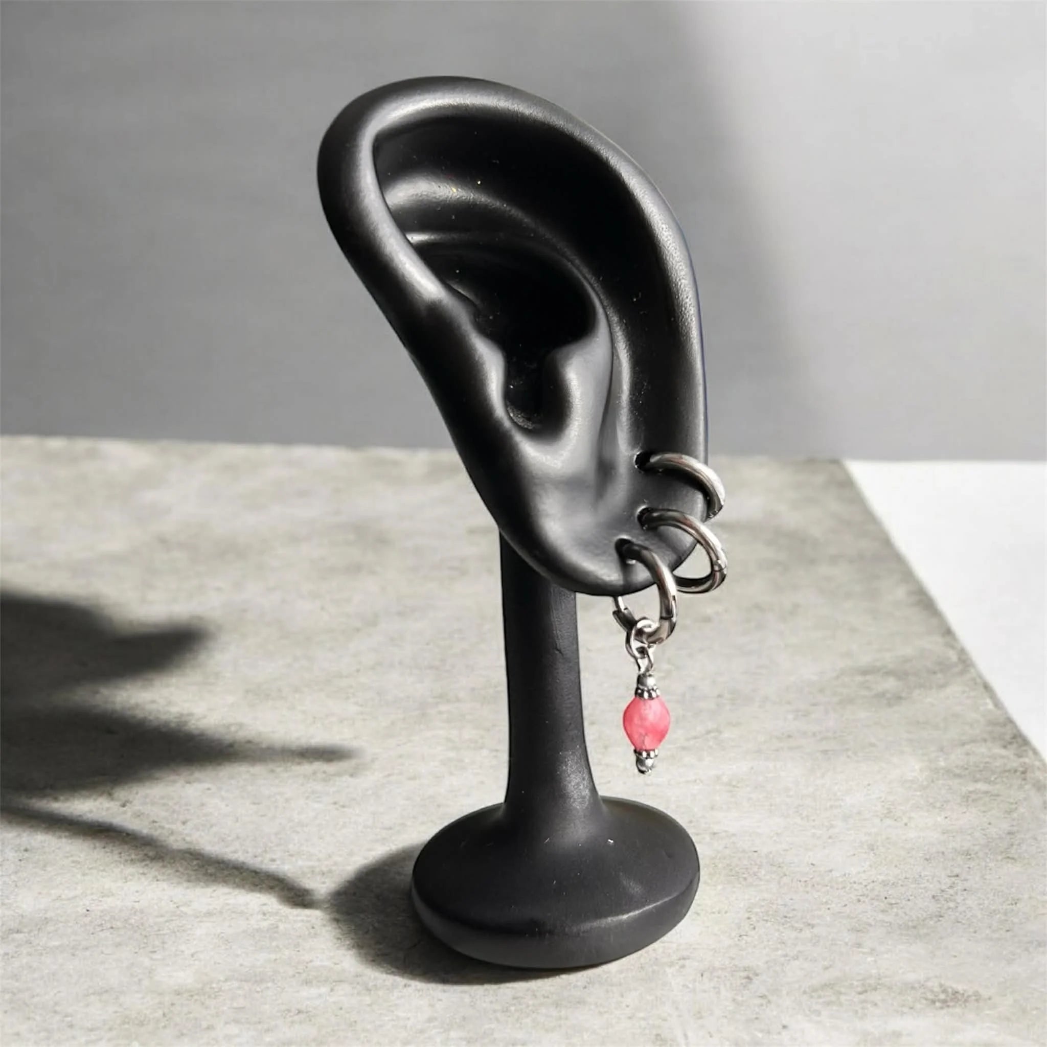 Boucles d'oreilles ◦ Anahata mini ◦ Quartz fraise