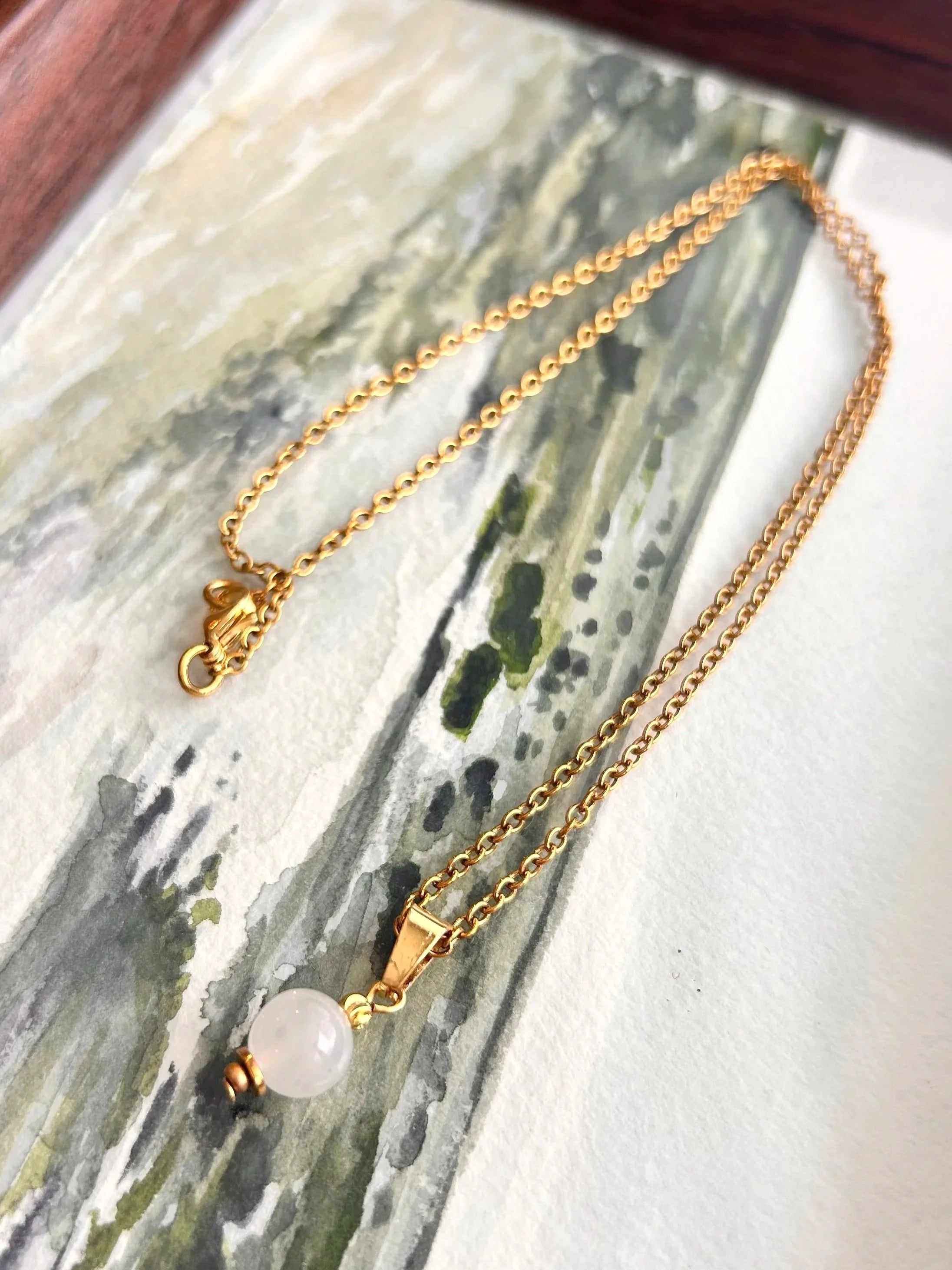 Collier minimaliste ◦ Pierre de lune