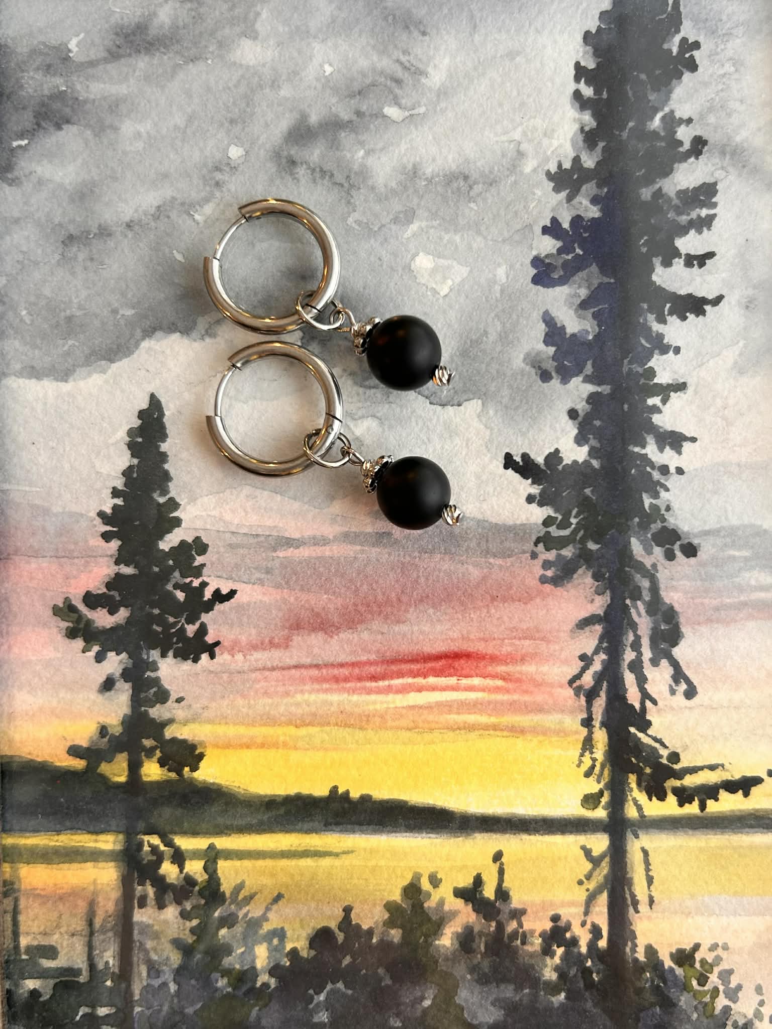 Boucles d'oreilles ◦ Muladhara ◦  Onyx noir
