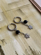 Boucles d'oreilles ◦ Muladhara ◦  Onyx noir et soleil