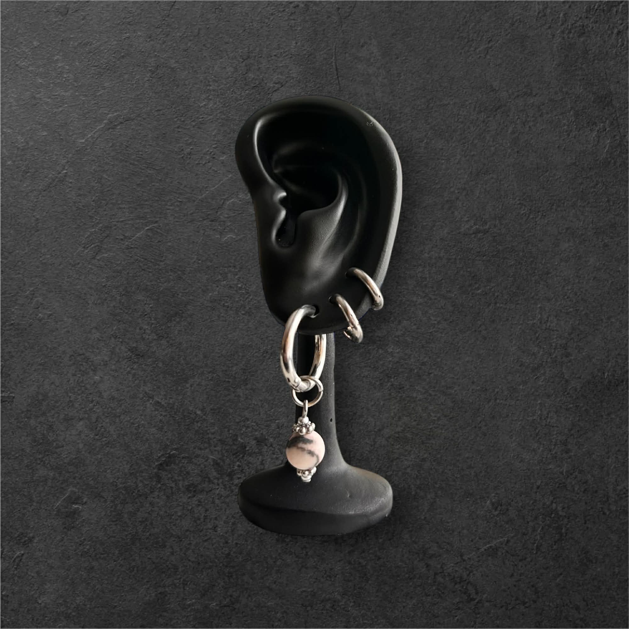Boucles d'oreilles ◦ Anahata ◦ Jaspe zébré rose