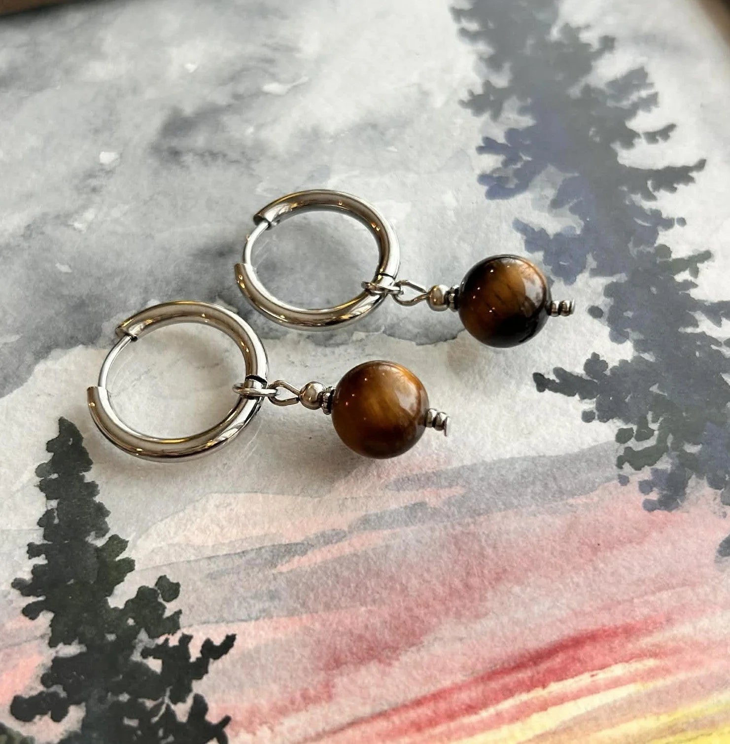 Boucles d'oreilles ◦ Manipura ◦ Oeil de tigre